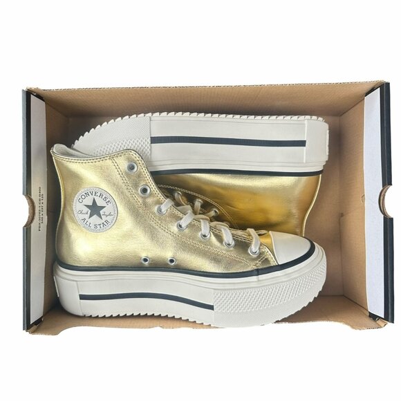 ⭐Chuck Taylor All Star Lift Double Stack Gold 12 Women's Shoes Sneakers A15164C - Picture 7 of 12